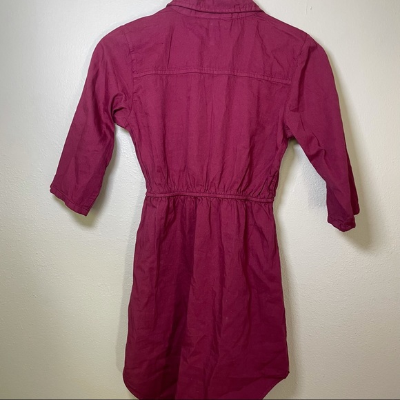 ✨ NWT Girl’s Burgundry 3/4 Sleeve Dress with Pockets and Gold Details Size 14/16 - Picture 5 of 6